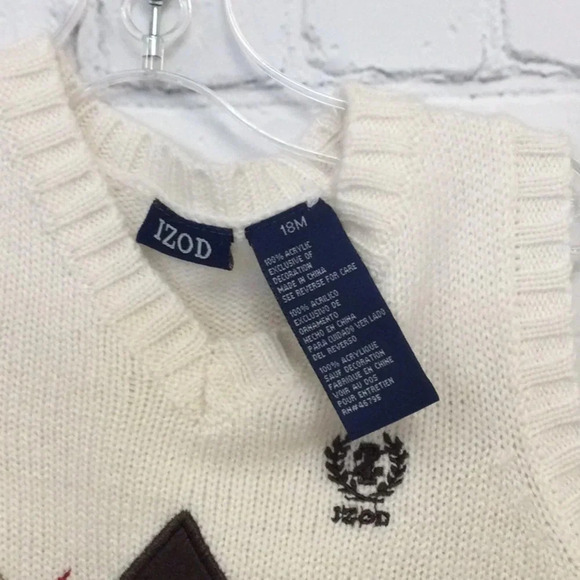 Izod 18M Cream Sweater Vest - Picture 4 of 5
